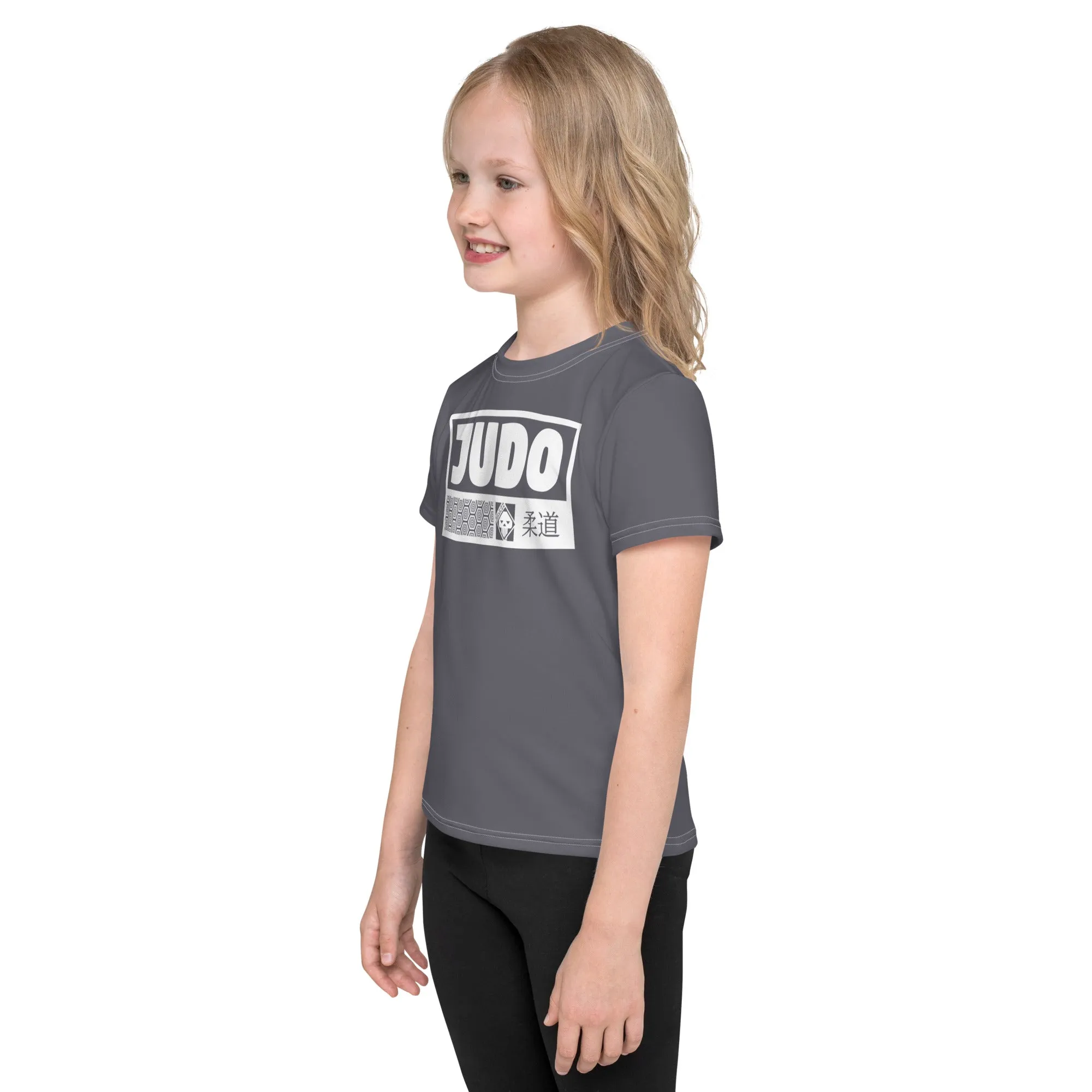 Summer Wardrobe Staple: Girl's Short Sleeve Judo Rash Guard - Charcoal