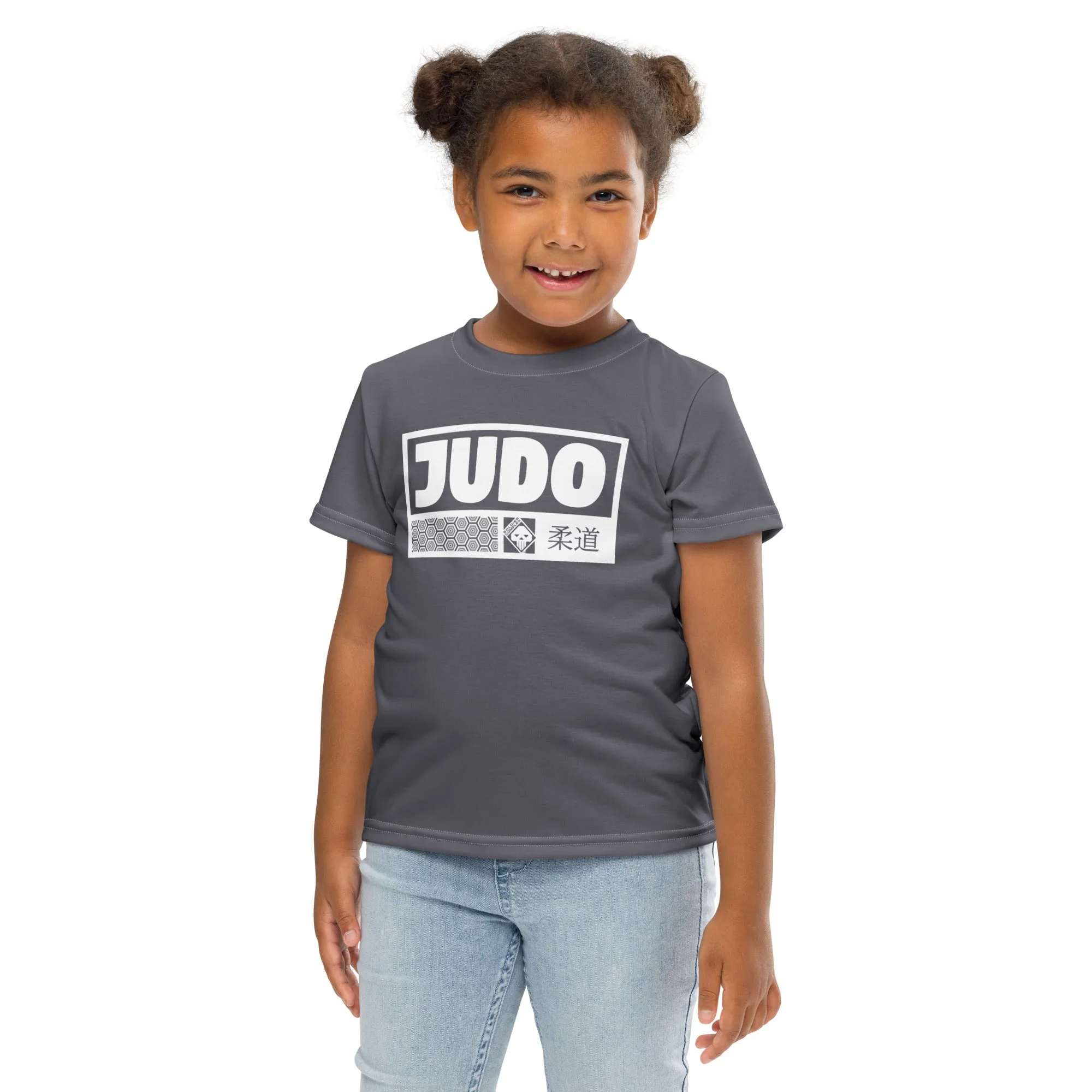 Summer Wardrobe Staple: Girl's Short Sleeve Judo Rash Guard - Charcoal