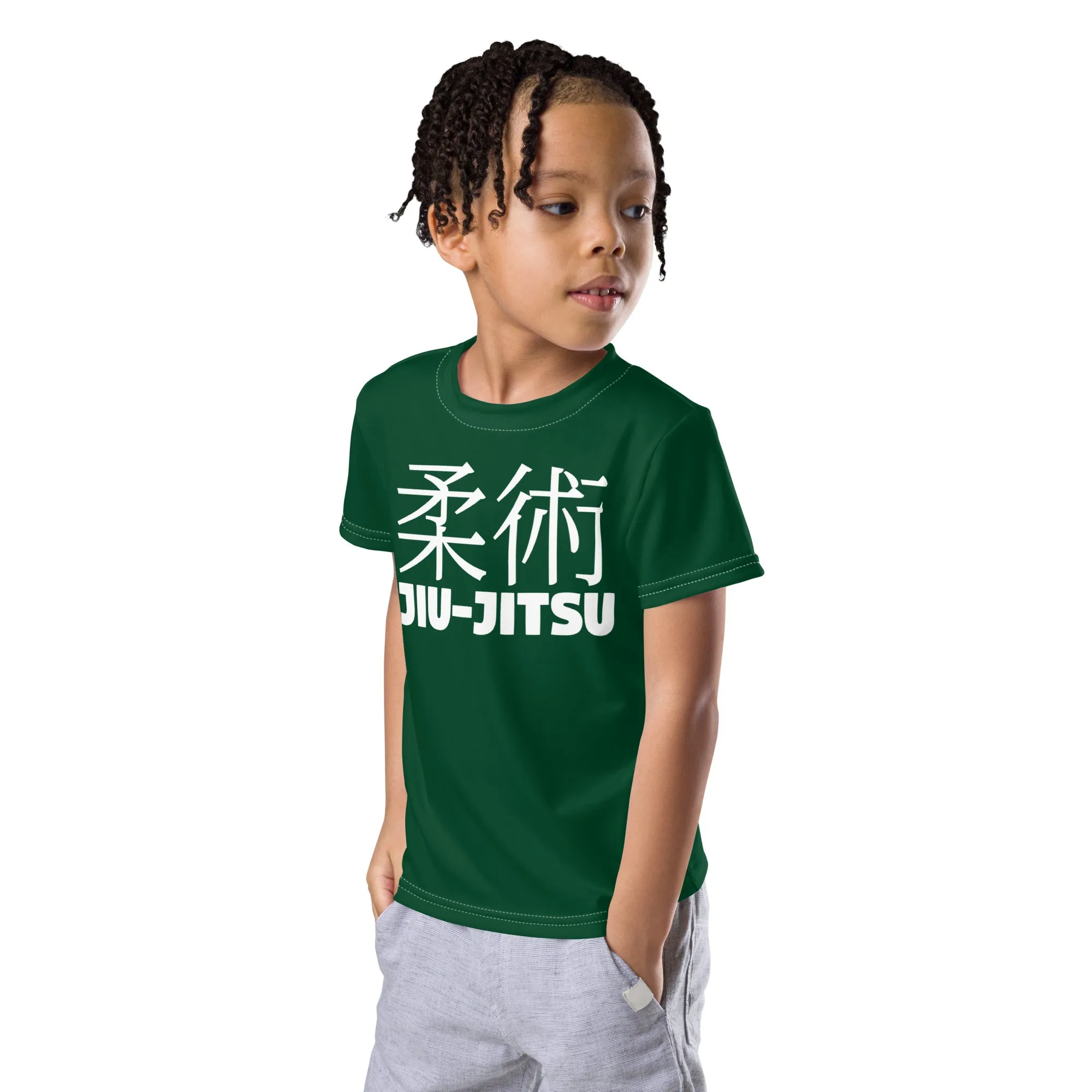 Sun-Safe Play: Boy's Short Sleeve Classic Jiu-Jitsu Rash Guard - Sherwood Forest