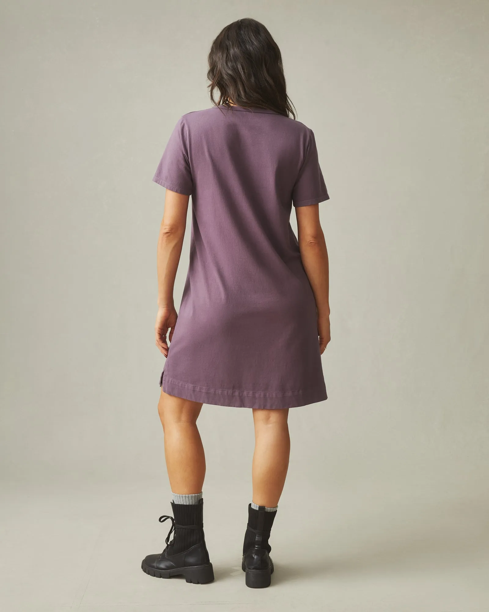 T-Shirt Dress - Black Plum