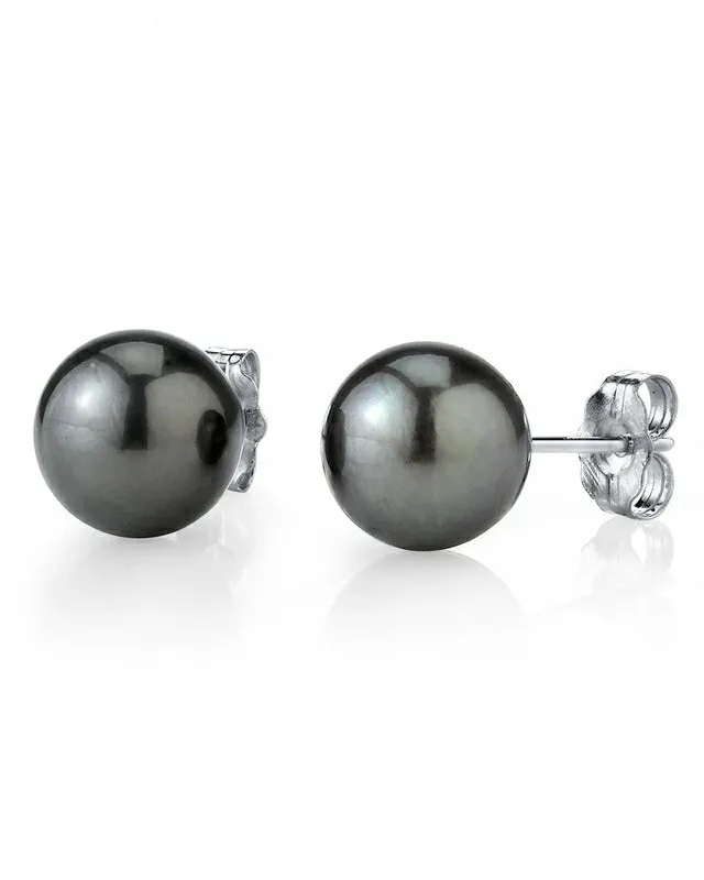 Tahitian Pearl Earrings: 8.0-9.0mm