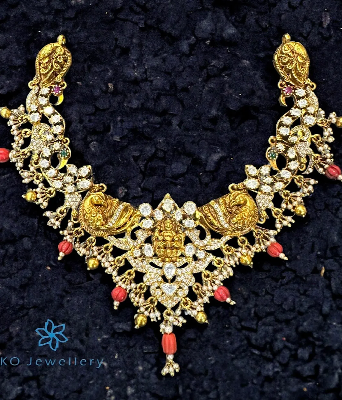 The Gargi Silver Peacock Necklace