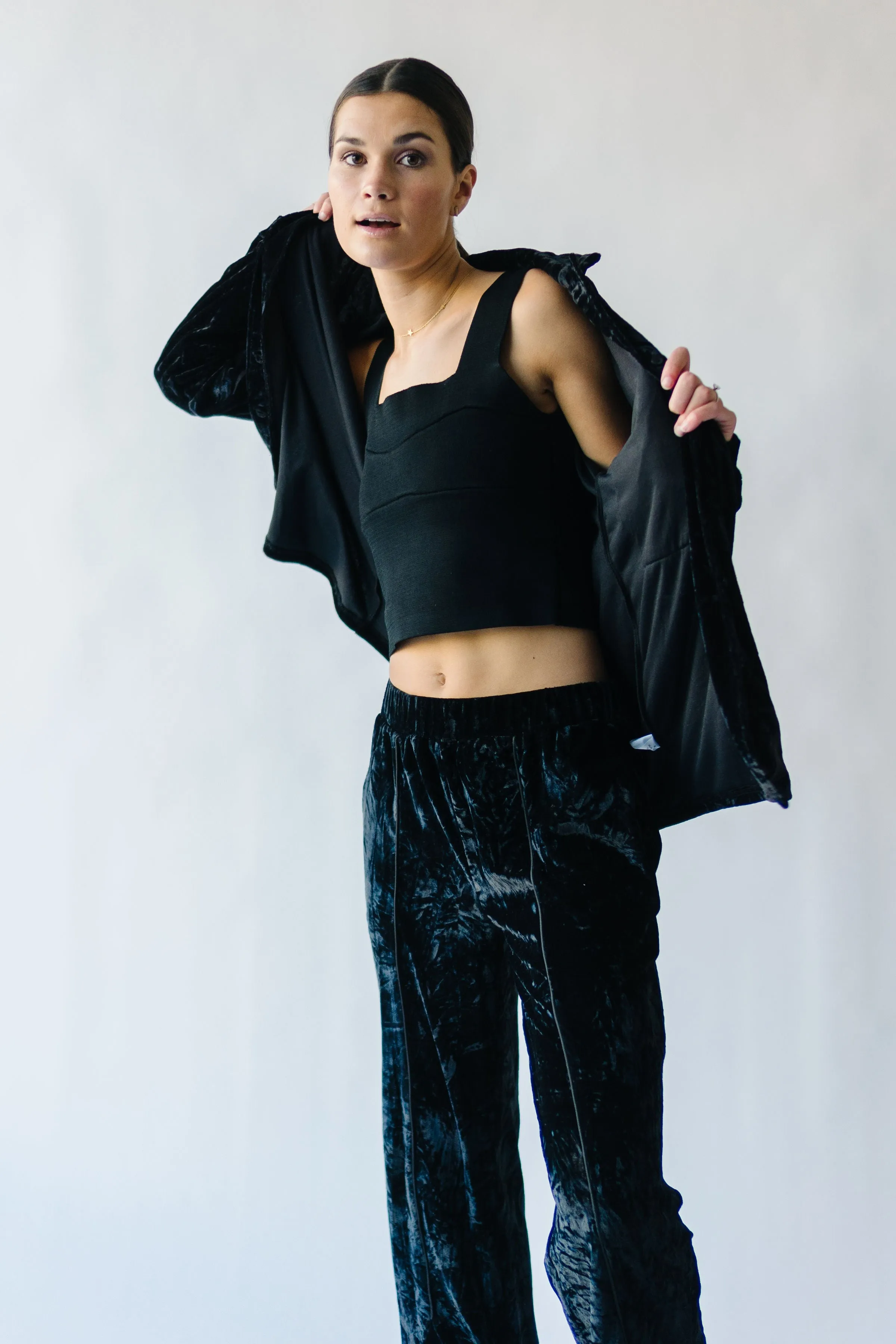 The Hannon Velvet Pants in Black