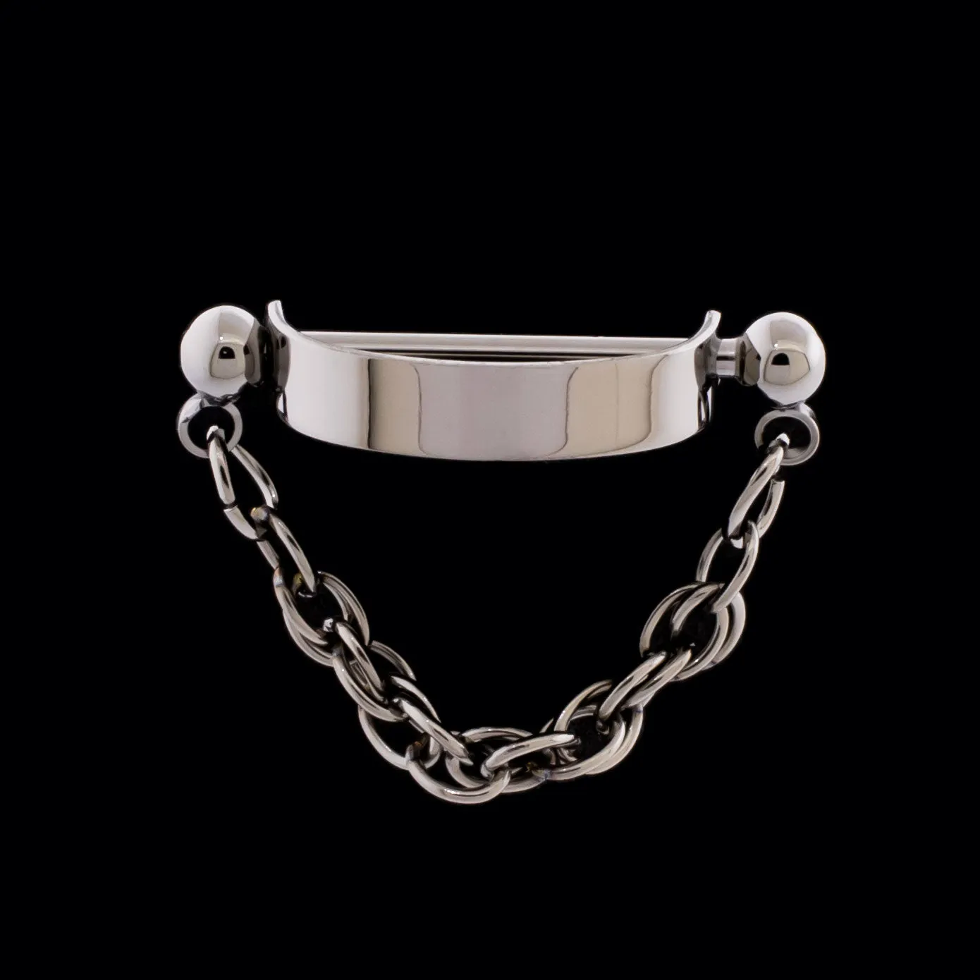 Threadless Nose Bridge Cuff with Rope Chain