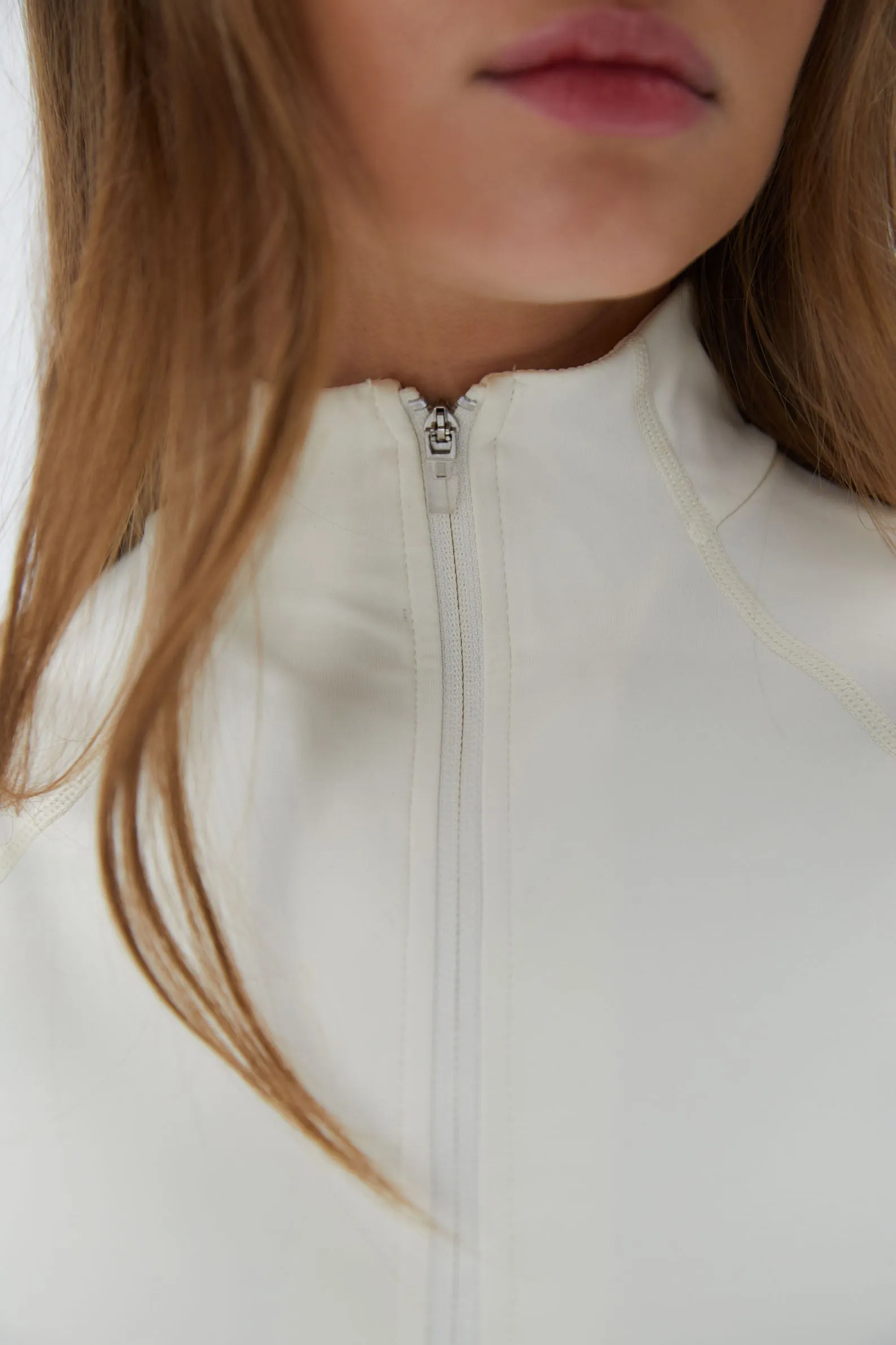 Ultimate Short Sleeve Quarter Zip Top - Marshmallow White