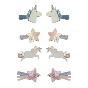 Unicorn and Star Hair Clips - Set of 2