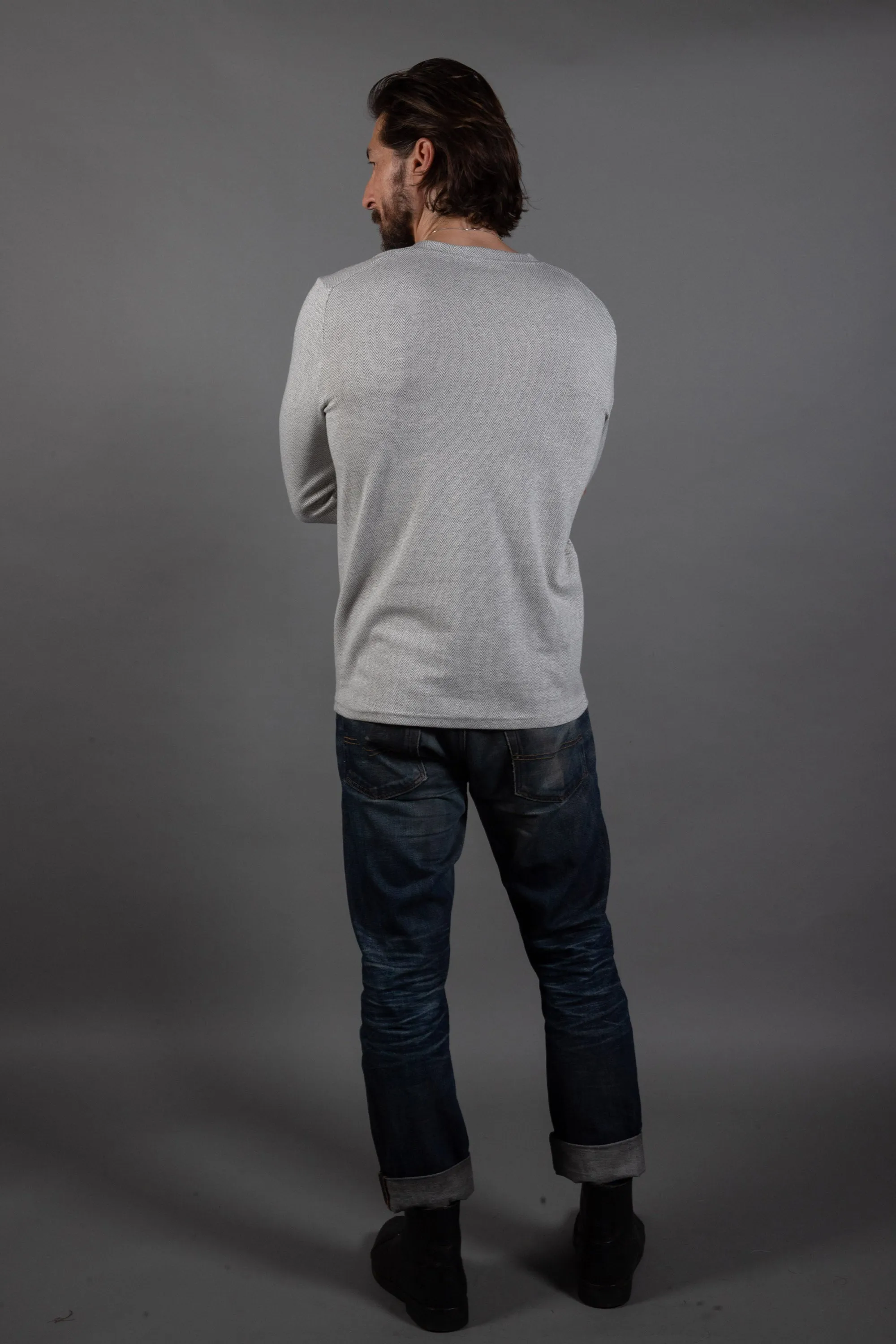 Westin Herringbone V-Neck Sweater