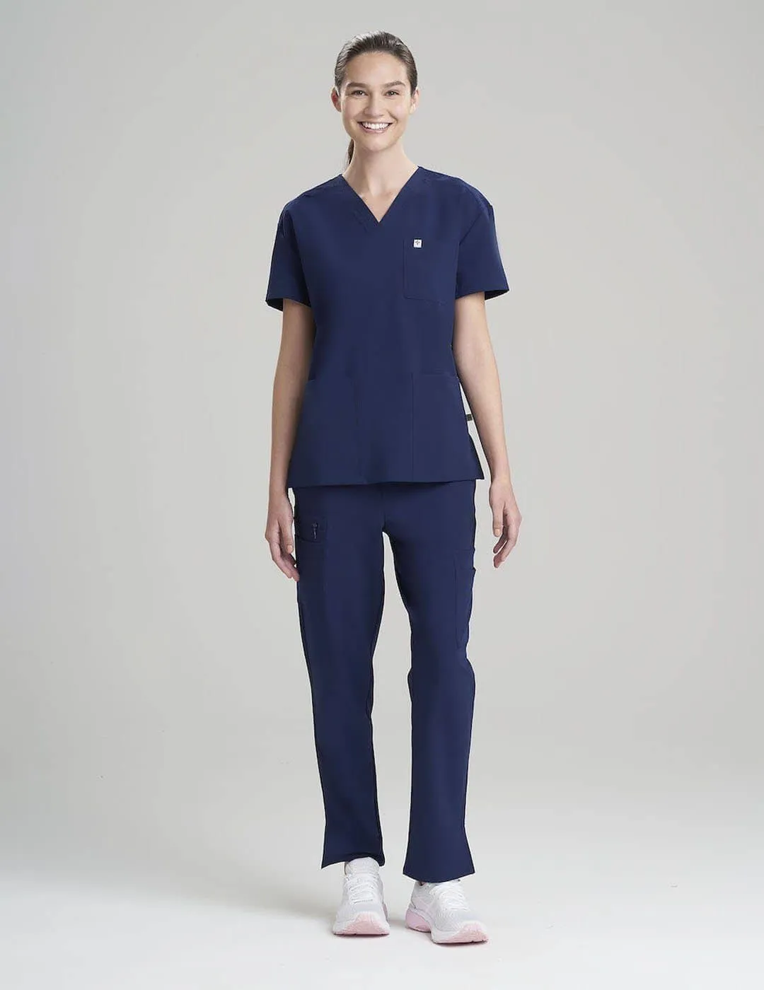 Womens 3-Pocket V-Neck Scrub Top