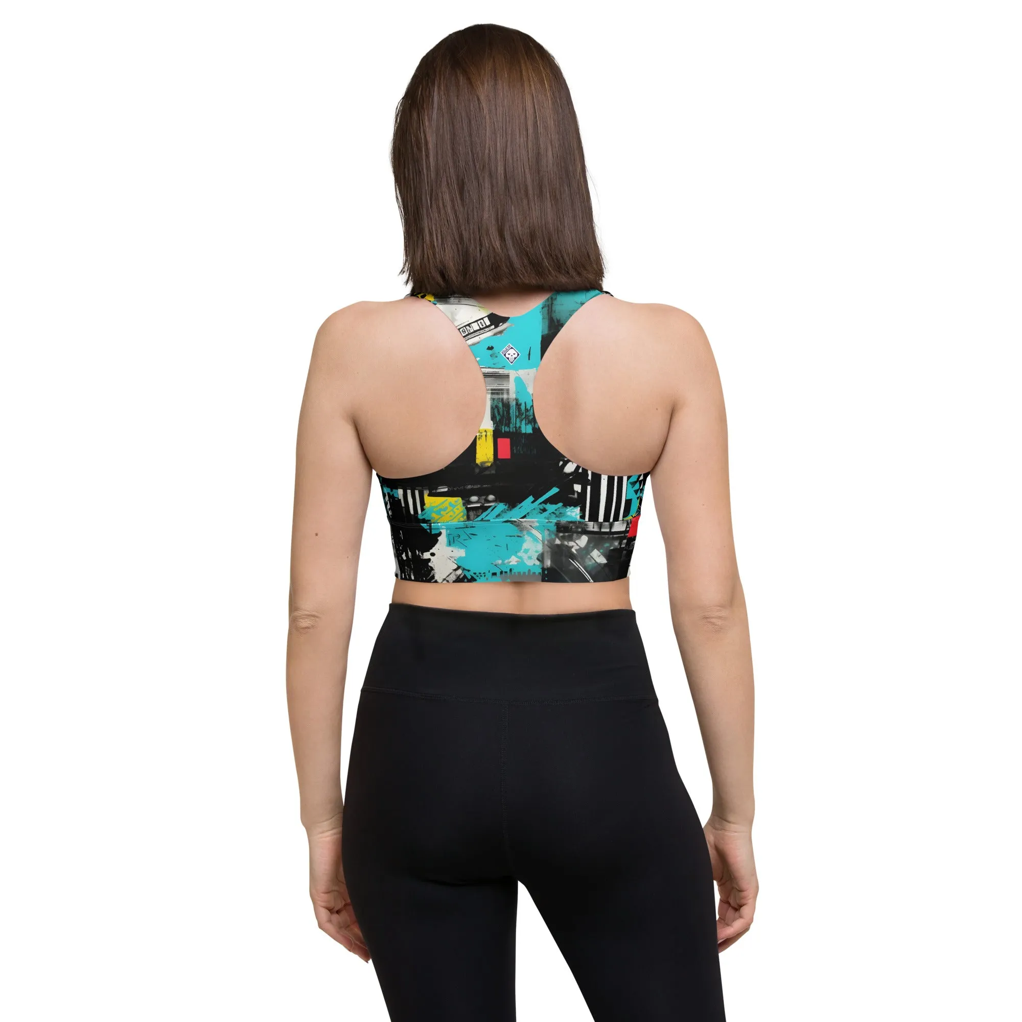 Women's Mile After Mile - Tropical Thunder 001 Longline Racer Back Sports Bra