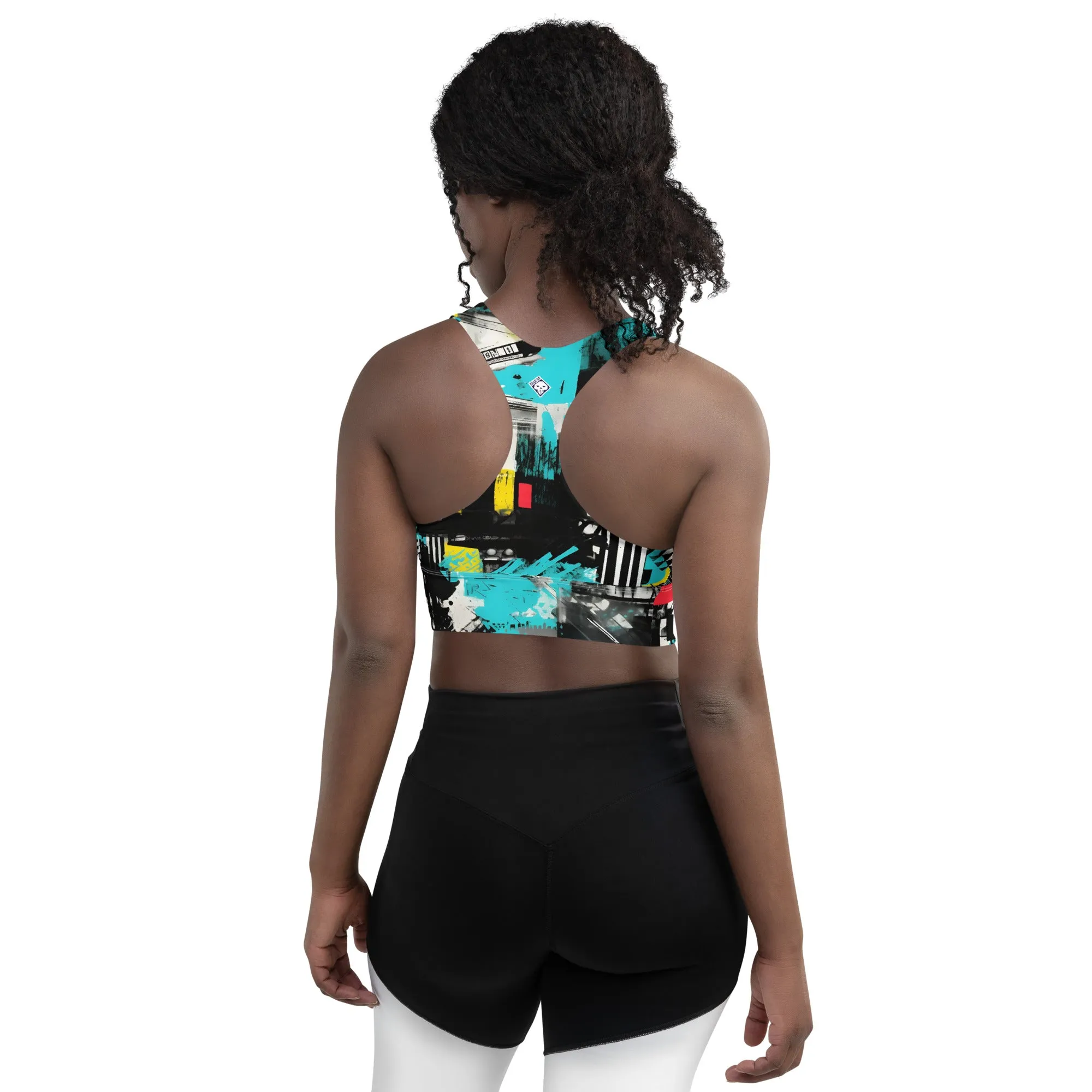 Women's Mile After Mile - Tropical Thunder 001 Longline Racer Back Sports Bra