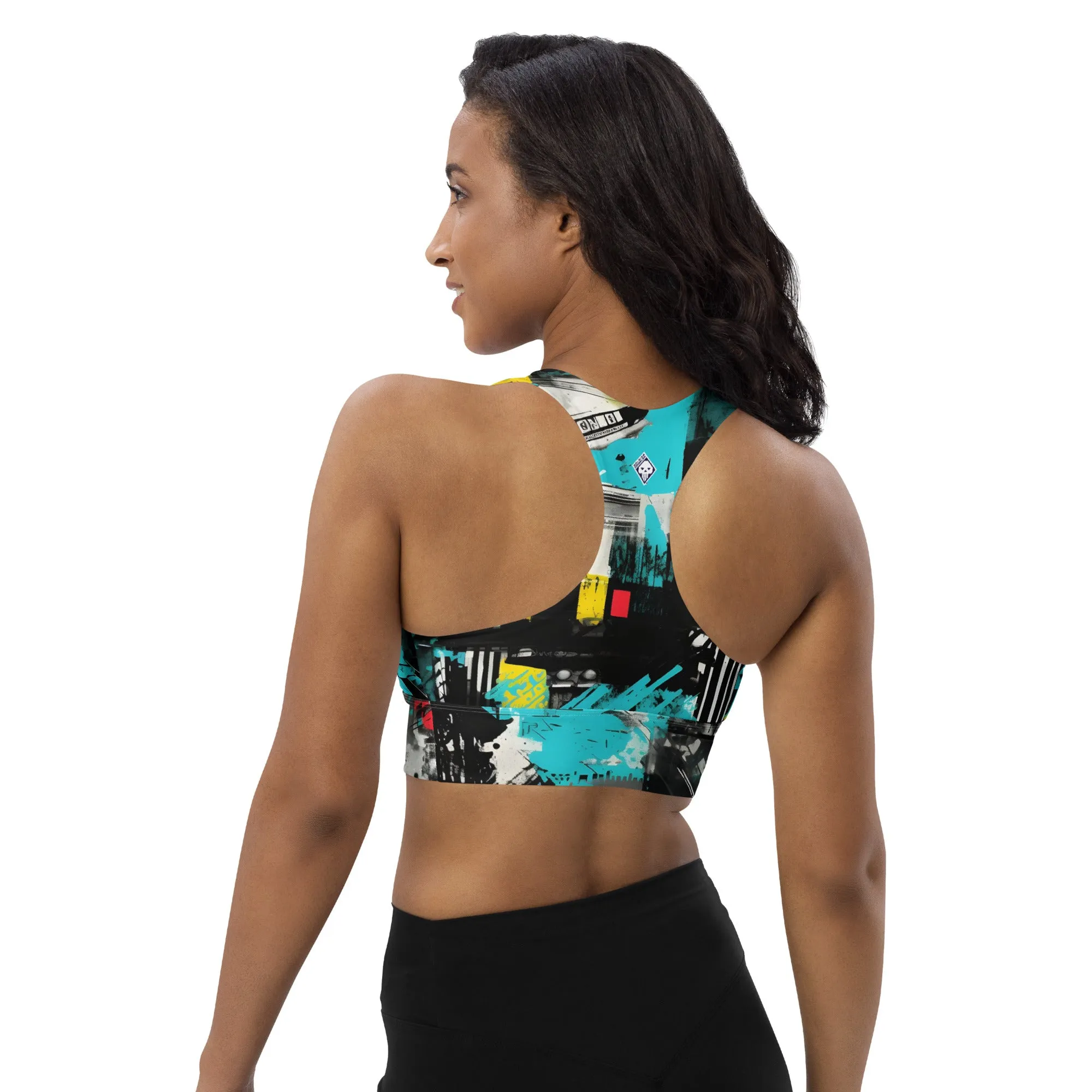 Women's Mile After Mile - Tropical Thunder 001 Longline Racer Back Sports Bra