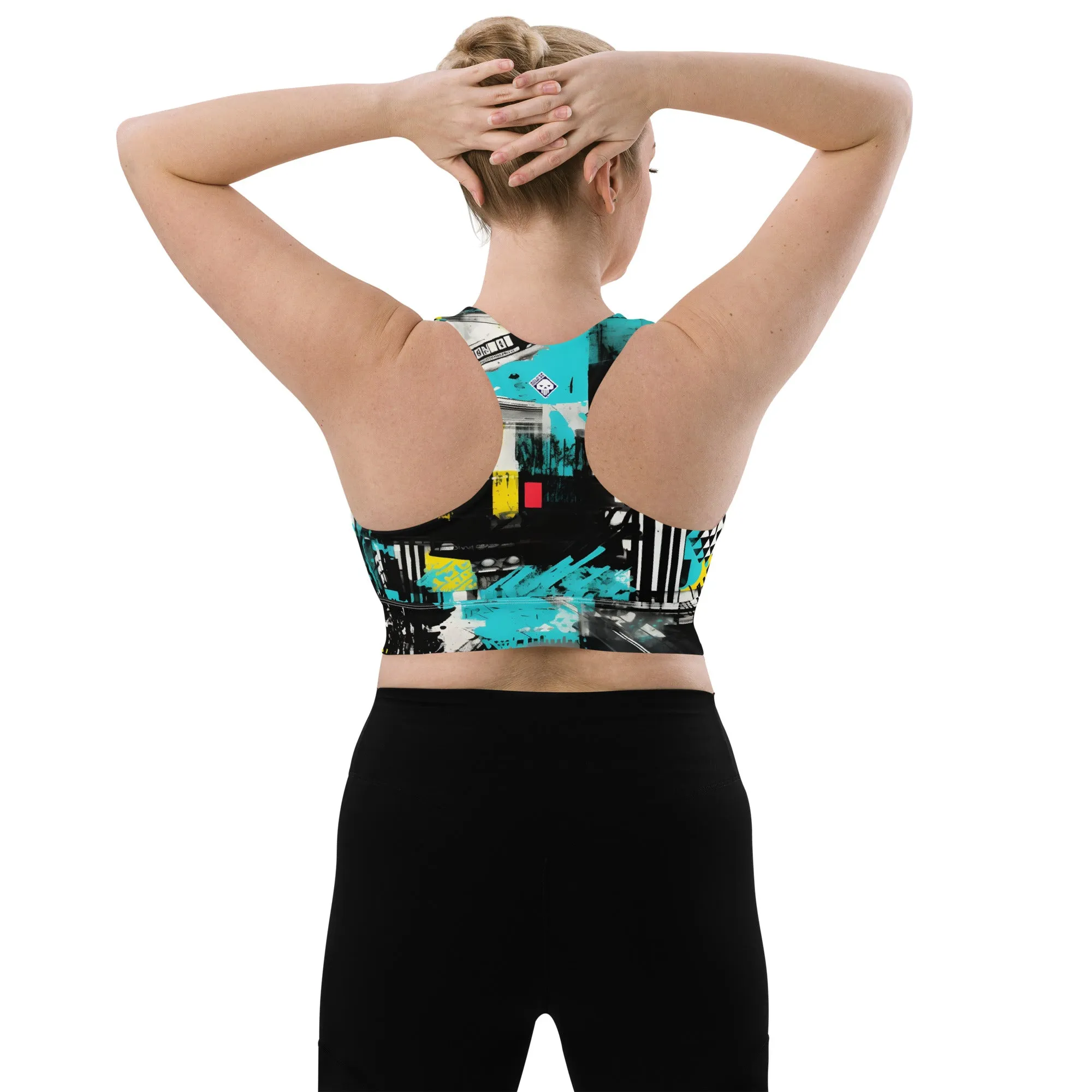 Women's Mile After Mile - Tropical Thunder 001 Longline Racer Back Sports Bra