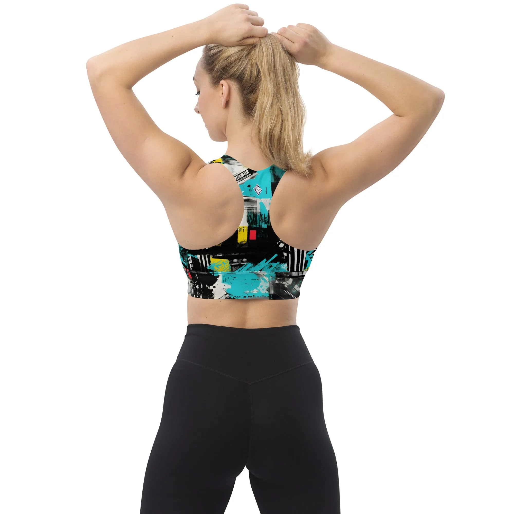 Women's Mile After Mile - Tropical Thunder 001 Longline Racer Back Sports Bra