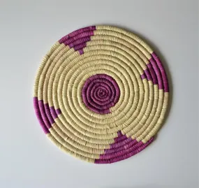 Woven Wall basket, Purple Decor plate, Wicker African basket, Handwoven plates, Egyptian baskets, Nubian colorful baskets, Bohemian decor